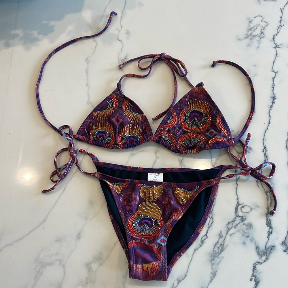 Beach Joy beaded bikini set. Size small.